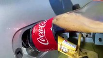 Experiment Coca Cola vs Mentos in Car Fuel Tank.