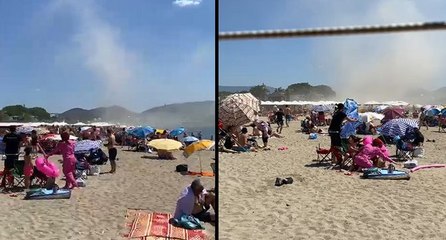 Balıkesir’de plajda hortum paniği