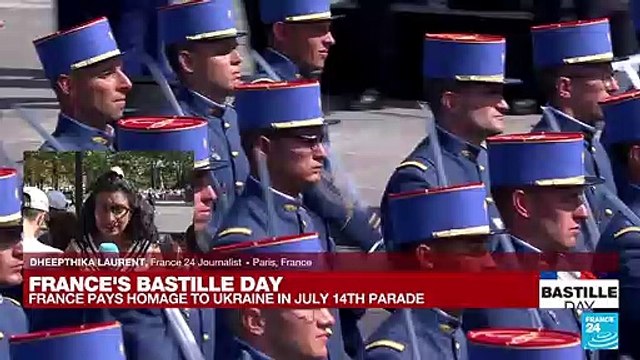 France's Bastille day : Military parade on the Champs-Elysees