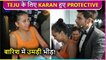Karan Kundrra Protects Gf Tejasswi Prakash From Getting Mobbed By The Paps