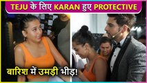 Karan Kundrra Protects Gf Tejasswi Prakash From Getting Mobbed By The Paps