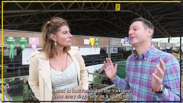 The Yorkshire Shepherdess Amanda Owen and BBC's Matt Baker at The Great Yorkshire Show 2022