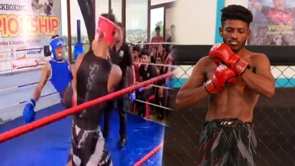 Kickboxer Nikhil ಫೈಟ್ ಮಾಡುವಾಗ ಕುಸಿದು ಬಿದ್ದಿದ್ದು ಹೀಗೆ  | *Karnataka | OneIndia Kannada