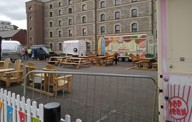 Preparations for the Legenderry Food Festival, Derry July 2022