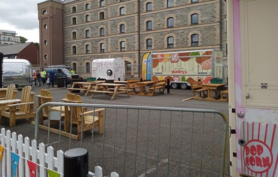 Preparations for the Legenderry Food Festival, Derry July 2022