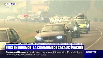 Feux en Gironde: la commune de Cazaux évacuée d'urgence