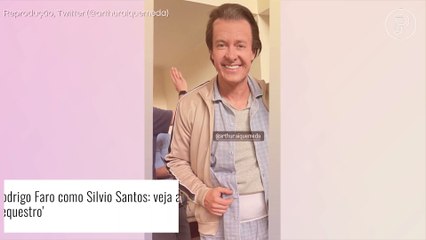 Rodrigo Faro surge como Silvio Santos e vira piada na web: 'Medo'. Veja a foto!