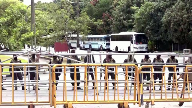 Troops patrol the streets of Sri Lanka ahead of the president's expected resignation