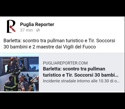 Incidente in Puglia: scontro bus con bimbi - mezzo pesante a Barletta - i dettagli su pugliareporter.com/