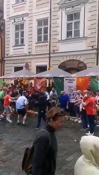 Derry City fans in party mood