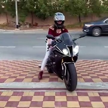 BIKER GIRL Lana Rose Riding on a Super Fast Bike #LanaRose #BikerGirl #ArabicGirl