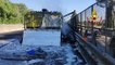 A fuoco camion carico di olio sulla Ss 75 in Umbria