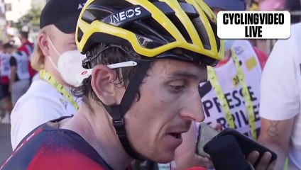 Geraint Thomas Got Hit And Almost Crashed On Alpe d'Huez