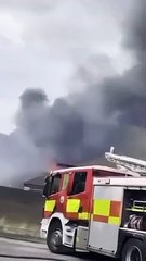 Firefighters battle to extinguish the blaze at a derelict building on Gattison Lane, New Rossington, Doncaster. Video courtesy of Beth-Louise Jeeves