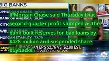 JPMorgan Chase earnings fell 28% after building reserves for bad loans, bank suspends buybacks