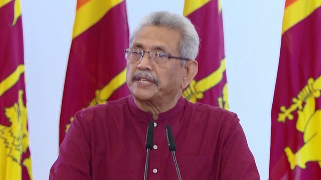 Outgoing Sri Lankan president lands in Singapore after fleeing to the Maldives