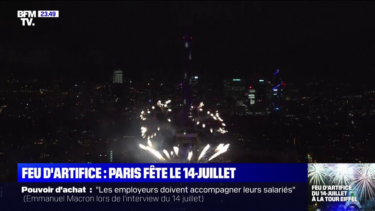 Paris célèbre le 14-Juillet avec son feu d'artifice tiré depuis la tour Eiffel