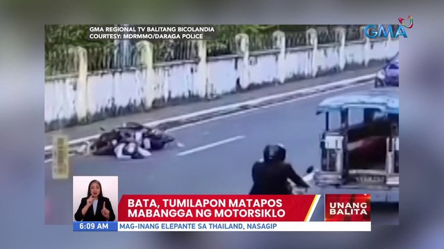 Bata, tumilapon matapos mabangga ng motorsiklo | UB