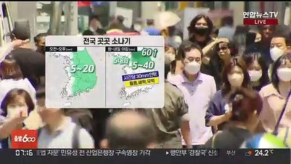 [날씨] 내륙 중심 요란한 소나기…남부 찜통더위