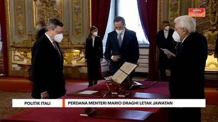 Politik Itali | Perdana Menteri Mario Draghi letak jawatan