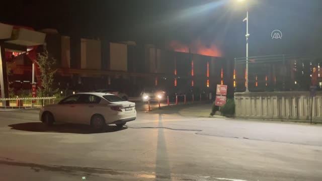 Demir çelik fabrikasında çıkan yangına müdahale ediliyor