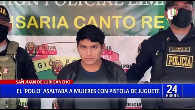 ‘El Pollo’ fue detenido con un arma falsa que usaba para robar celulares a mujeres
