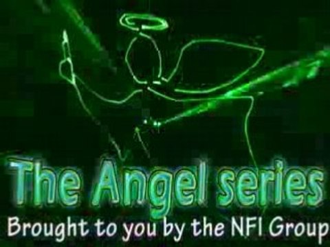 NFI Angel: 50mW Green Laser Projector. DMX / Auto Twin Beam