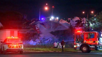 Crews working to clean up spill after truck crash in Melb