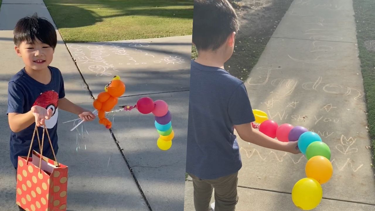 Boy Surprised With Chalk Messages on Birthday | Happily TV