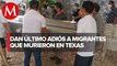 Entre banda, flores y rezos, reciben a los primeros ocho mexicanos que murieron en tráiler en Texas