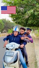 USA  vs India  ~ Friends Tripling on Vehicle  @Sujal Thakral ~ Dushyant Kukreja #shorts