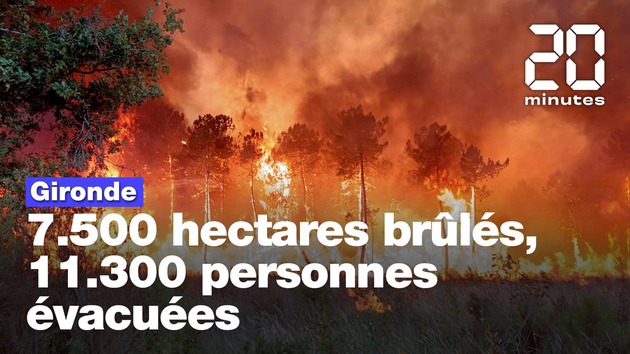 Gironde: 7.500 hectares brûlés, 11.300 personnes évacuées