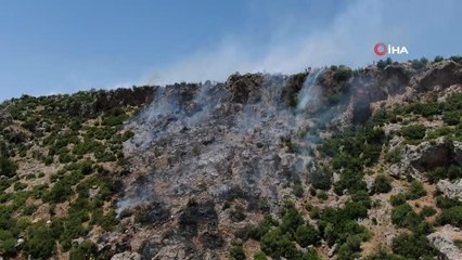 Makilik alanda çıkan yangın yerleşim alanına ulaşmadan kontrol altın alındı