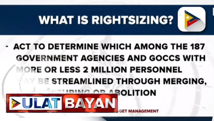 Gobyerno, makakapaglaan ng pondo para sa priority projects dahil sa rightsizing ayon sa DBM