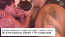 Marido de Gretchen mostra tatuagem realista inspirada na cantora e troca beijo com a artista. Fotos!