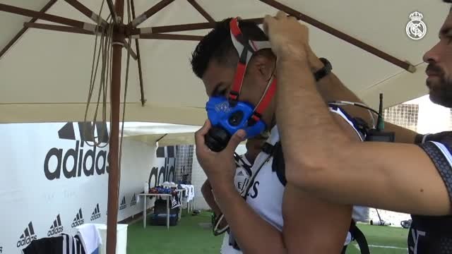 Máscaras de hipoxia en el entrenamiento del Real Madrid