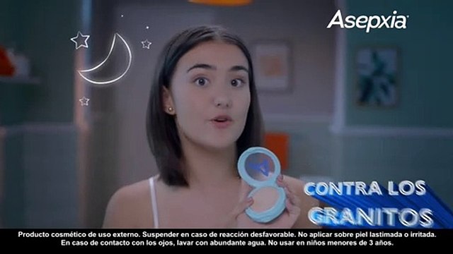Comercial maquillaje Asepxia con Merly Morello genial de noche, genial de dia