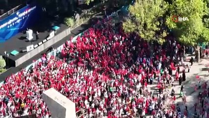 Cumhurbaşkanı Erdoğan'ın da katılacağı Saraçhane'deki 15 Temmuz etkinlik alanı havadan görüntülendi