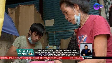 Epekto ng pagtaas ng presyo ng pagkain sa nutrisyon, ikinababahala ng National Nutrition Council | SONA