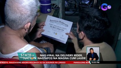 Nag-viral na delivery rider, nagtapos na Magna Cum Laude | SONA