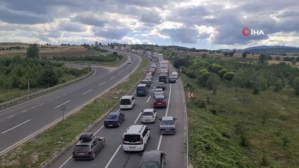 Bayram dönüşü başladı, 50 kilometrelik araç kuyruğu oluştu