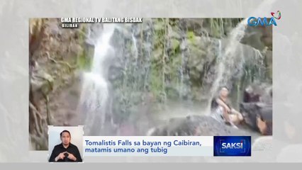 Tomalistis Falls sa bayan ng Caibiran, matamis umano ang tubig | Saksi