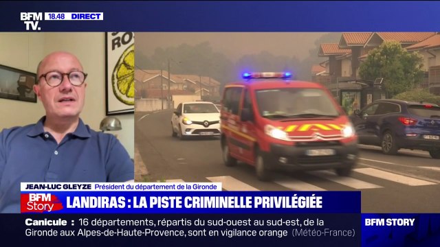 Piste criminelle privilégiée dans l'incendie à Landiras: pour Jean-Luc Gleyze, président du département de la Gironde, cela n'est pas une surprise