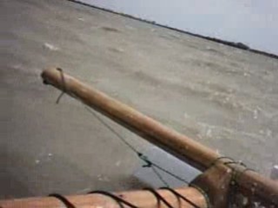 Windward kite proa sailing