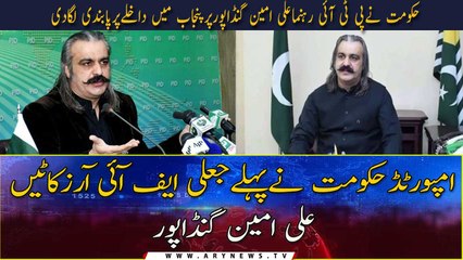 Govt banned PTI leader Ali Amin Gandapur from entering Punjab