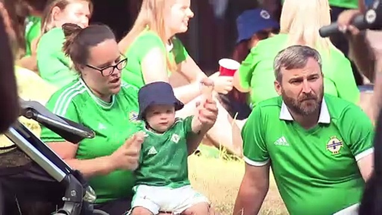 Fans gather for the England v Northern Ireland match