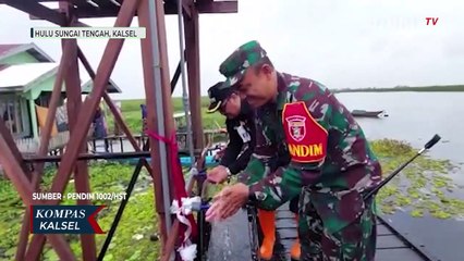 Kodim 1002/HST Bantu Fasilitas Air Bersih Warga Dusun Awang Landas, Dulunya Kerap Gunakan Air Rawa