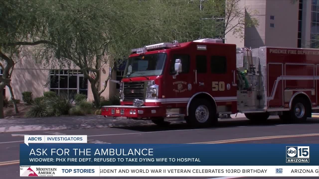 Widower: Phoenix paramedics refused an ambulanc...