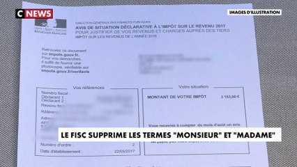 Le fisc supprime les termes «Monsieur» et «Madame»
