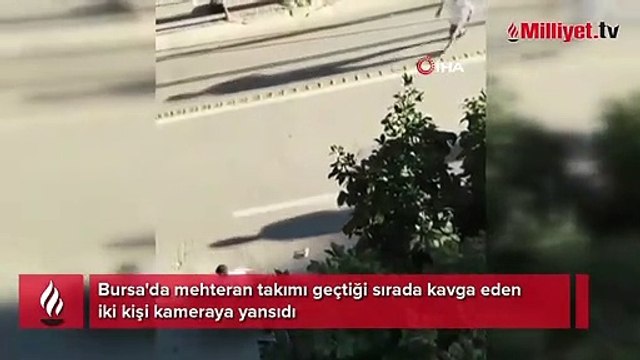 Mehter eşliğinde kavga kameraya yansıdı